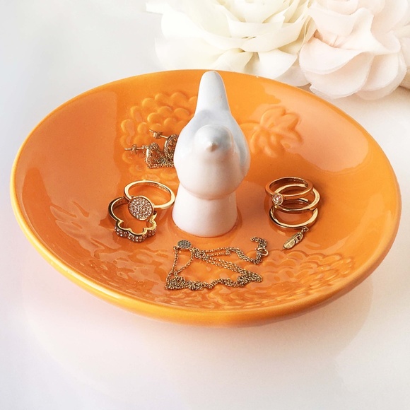 Elegant Ceramic Bird Jewelry Organizer Dish - Picture 1 of 6